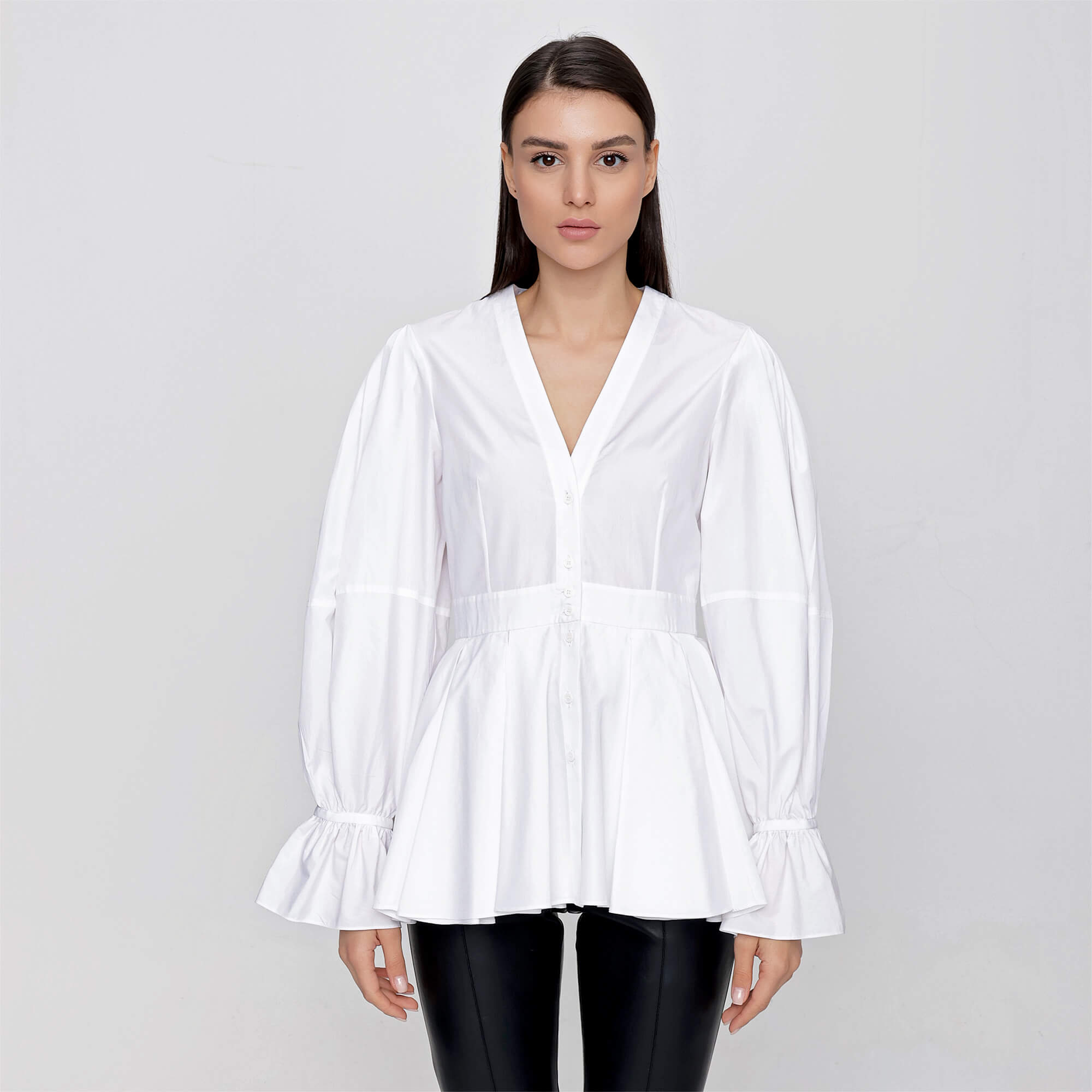 Alexander McQueen - White Cotton Pleated Shirt 